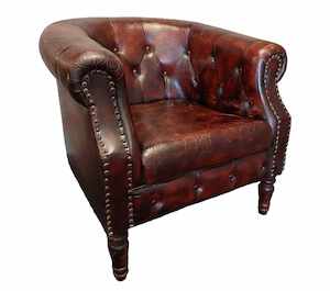 Arm Chairs: SAN ANTONIO LEATHER TUB CHAIR