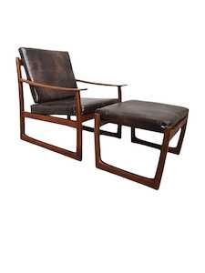 Arm Chairs: DOROTHY MID CENTURY ARMCHAIR & STOOL
