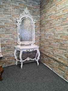 Consoles: Chambrey French console & Pediment Mirror