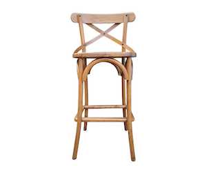CROSSBACK TEAK BARSTOOL