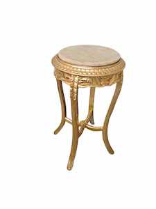 Racks Stands: Round French table with marble top