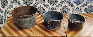 Contemproary: VINTAGE IRON TUBS Set of 3