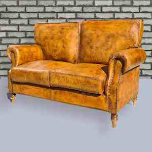 Country Chesterfield: Rochdale Two seater Leather Sofa