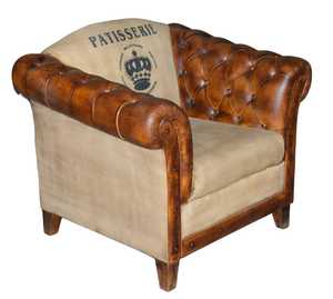 Country Chesterfield: Patisserie Leather Armchair