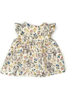 Dress-up Doll Outfit - Bunny print ruffle sleeve dress