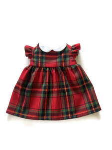 Animal Softies: Meadow Folk Outfit - Christmas Plaid Ruffle Dress