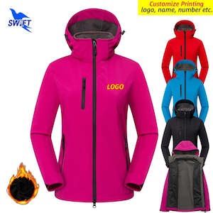 Customize LOGO Women Waterproof Softshell Jacket Outdoor Zipper Hiking Skiing Sp&hellip;