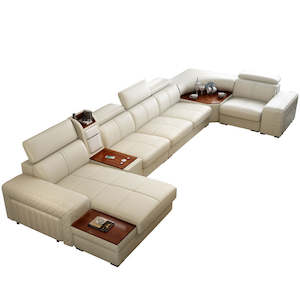 Home Furniture: Cozy Genuine Leather Sofa Modern Designer Electric Reclining Lounge Sofa