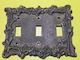 Victorian Style Brass Triple Switch Light Surround   130H x 175W x 10D