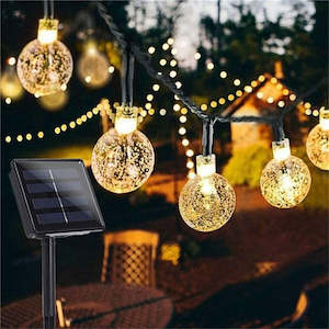 Outdoor Lighting: Garden Solar Lights 50 LED 24ft 8 Modes Waterproof Crystal Balls