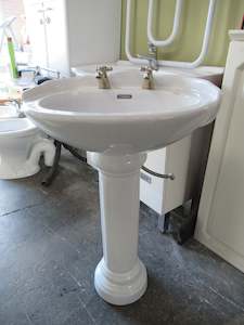 All Collections: Traditional Villa Basin on Pedestal with Hardware 860H x 560W x 460D