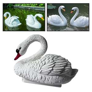 Outdoor Garden Accessories: Swan Figurine Floating Funny Ornament Garden Pond Floating Swan Decor Float Swan for Courtyard Swan Statue Funny Ornament