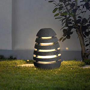 Outdoor Lighting: Japanese Style Zen Temple Outdoor Simulation Egg Light Garden Villa Courtyard Outdoor Waterproof Lamp Landscape Led Lawn Lamp