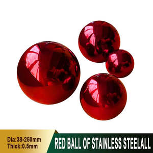 Outdoor Garden Accessories: 1-3Pcs 304 Stainless Steel Red Hollow Ball Mirror Metal Ball