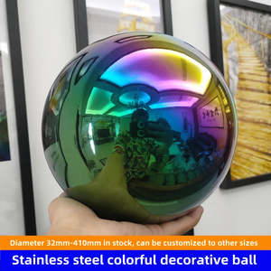 Outdoor Garden Accessories: Multi-color ball Dia 32mm-400mm stainless steel hollow ball seamless fine Sphere Home Yard Swimming Pool Decoration Ornaments