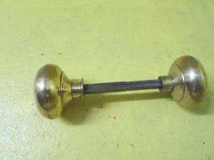 Hollow Polished Brass Door Handle 45H x 50D