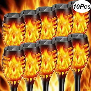 1/2/4/8/10Pcs Solar Flame Torch Lights Flickering Light Waterproof Garden Decora&hellip;