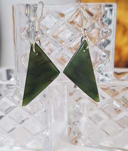 Kohatu Carving - NZ Pounamu Earrings
