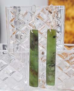 Kohatu Carving - NZ Pounamu Earrings