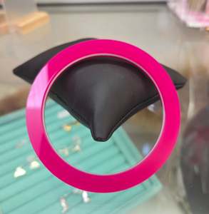 M And D Jewellery: M and D Jewellery Bangle - XXL 76mm Hot Pink/White
