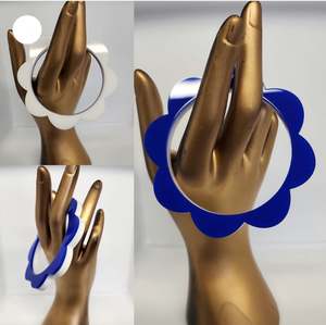 M and D Jewellery - Bangle XXL 76mm Cobalt Blue/White