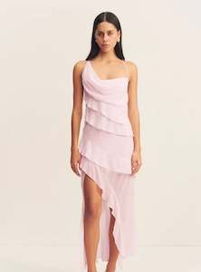 Amina Asymmetrical Ruffle Maxi Dress