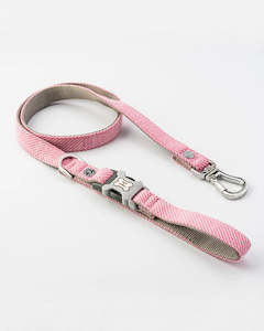 Hugo Hudson Range: Hugo & Hudson Tweed Dog Lead - Pink Herringbone