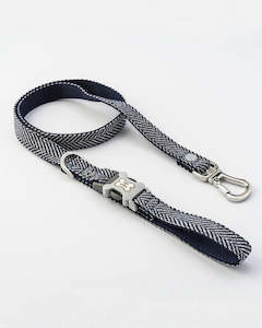 Hugo & Hudson Tweed Dog Lead - Navy Herringbone