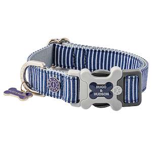 HUGO & HUDSON Collar - Navy Stripe
