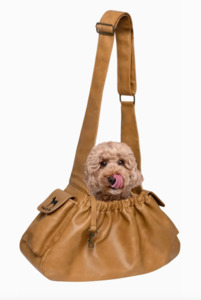 Pet Sling Carrier - Camel vegan leather