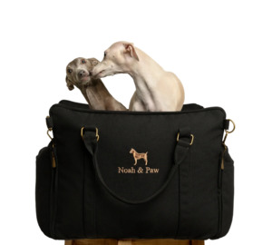 Cat Harnesses Leads: Noah & Paw Luxury Dog Car Seat Bag - Canvas Black