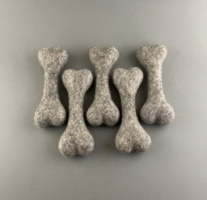Natural Wool Dog Bone Toy - Medium