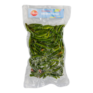 Frozen Vegetables: Cibus Snap Frozen Green Hot Chilli (800g x 12 packs)