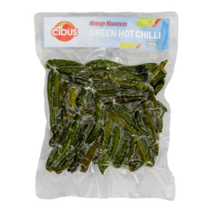 Cibus Snap Frozen Green Hot Chilli (200g x 50 packs)