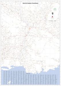 Map Book: Eastern Southland A0 Wall Map (North & Eastern Southland)