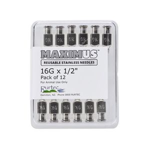 Animal Health Accessories: MAXIMUS Needles 16G x 1/2. Pack of 12