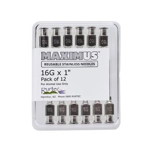 Animal Health Accessories: MAXIMUS Needles 16G x 1. Pack of 12