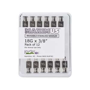 Animal Health Accessories: MAXIMUS Needles 18G x 3/8. Pack of 12