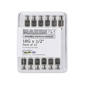 Animal Health Accessories: MAXIMUS Needles 18G x 1/2. Pack of 12