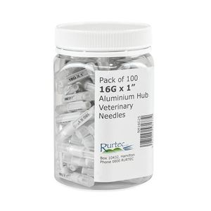 Animal Health Accessories: ALUMINUS Needles 16G x 1 100 Pack