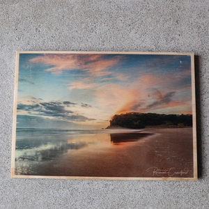 Products: Photography by Roxanne – Onemana Beach Sunrise – Rustic Printz Limited
