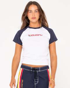 Ladies Tees Screen - Short Sleeve: Archived Raglan Graphic Baby Tee