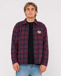 Mens Tops Jackets: Woodchuck Woven Plaid Zip Up Jacket
