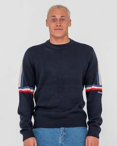 Mens Tops Knitwear: Moritz Retro Stripe Crew Knit