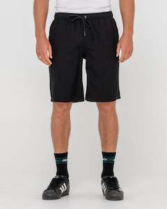 Mens Bottoms Shorts: Overtone Elastic Waist Linen Short