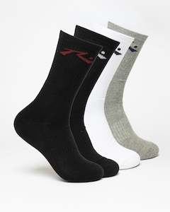 Mens Footwear Thongs Socks: R Dot Mid Calf 4-Sock Pack