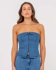 Womens Tops Camis Tops: Santorini Denim Bustier Top