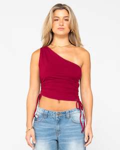 Lani One Shoulder Ruched Top