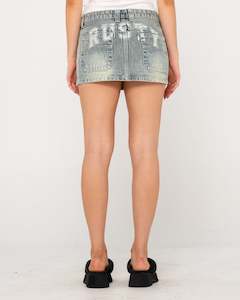 Womens Bottoms: Norty Low Rise Micro Mini Denim Skirt