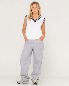 Womens Tops Knitwear: Nero V Neck Knit Vest